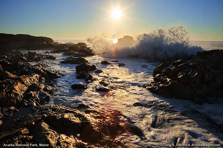 Crashing Waves in Acadia National Park