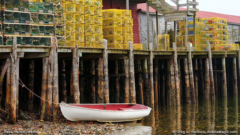 Dinghy next to Bass Harbor pier