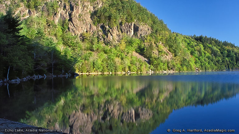 Echo Lake and Beech Mountain in Acadia National Park