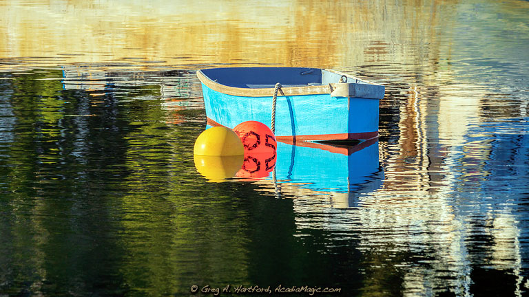 Fisherman dinghy in Winter Harbor, Maine