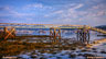 Southwest Harbor, Maine colors at sunrise with long dock